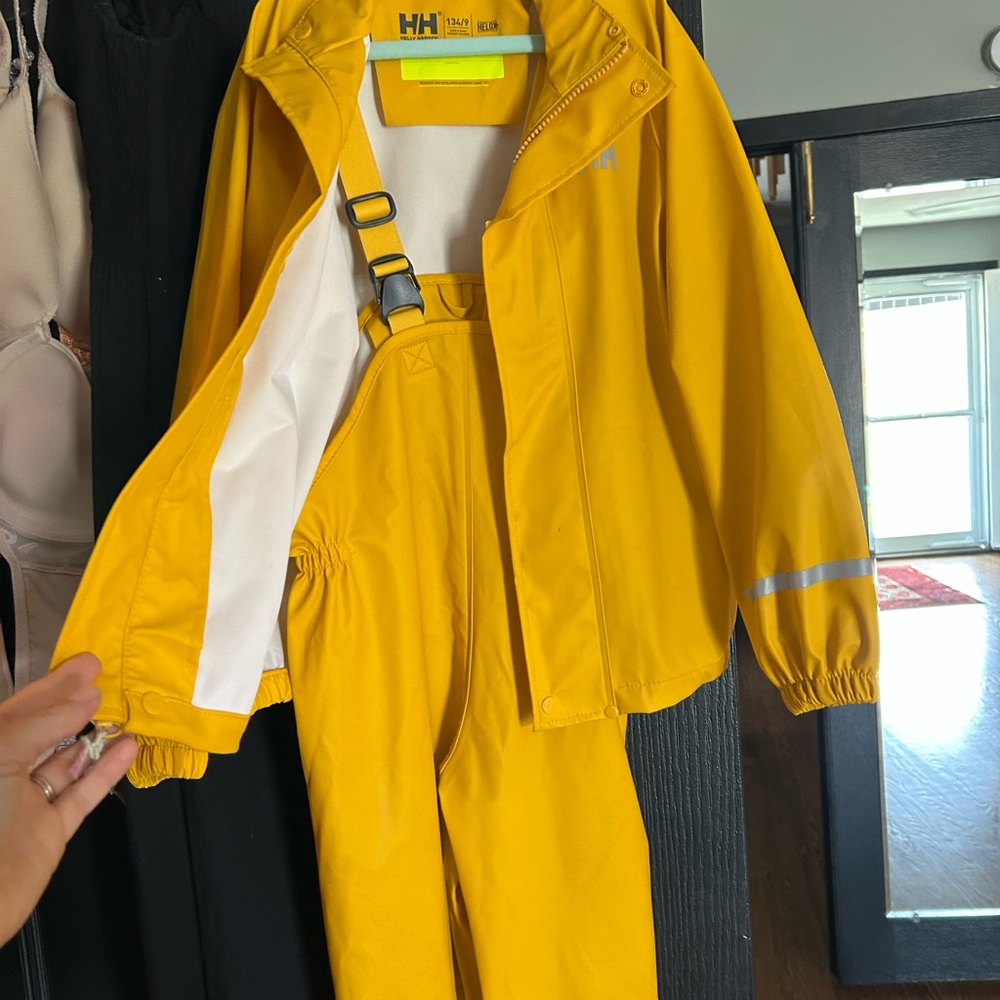 Helly Hansen Kids' Yellow Raincoat and Bib Set